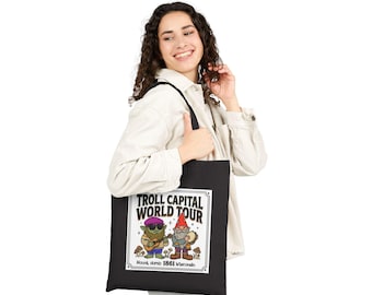 Troll Capital World Tour Tote Bag | Vintage Fantasy Trolls Illustration