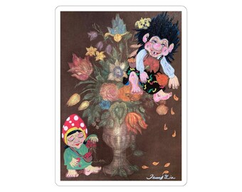 Troll Fall is Here with Cordelia and Lucinda Kiss-Cut Sticker