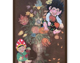 Der Herbst der Trolle ist da mit Cordelia und Lucinda, Kunstdruck auf matter Leinwand, auf Keilrahmen gespannt, 1,25 Zoll
