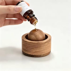 Difusor de aceites esenciales de madera | Juego de cuencos de aromaterapia con bolas de madera | Ambientador pasivo sin electricidad | Regalo para coche, escritorio o dormitorio