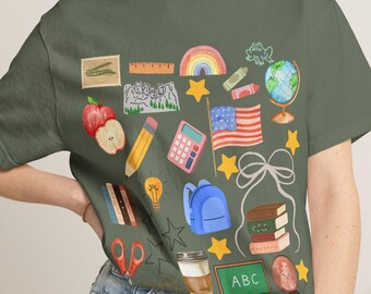 School Themed Teacher Shirt | Garment-Dyed Cotton Tee (S-4XL)