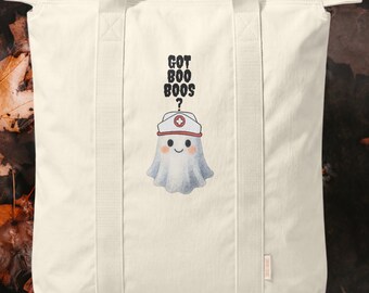 Halloween Nurse Tote Bag: Ghost Spooky Season Carry-All