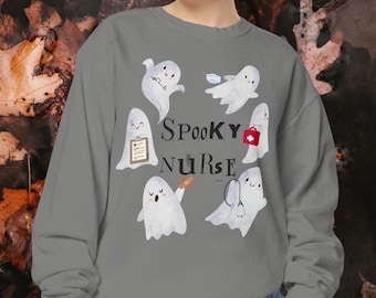 Nurse Jacket | Spooky Silly ghosts sweatshirt | Halloween Nurse gift