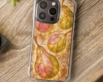 Stained Glass Pear Phone Case | MagSafe Compatible Protective Cover
