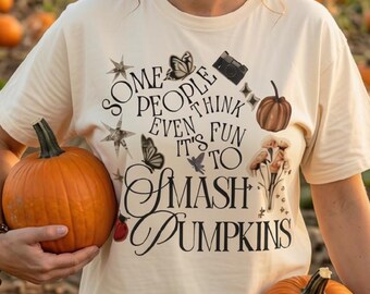 Autumn Pumpkin T-Shirt | Fall Graphic Cotton Top (Oversized Fit)
