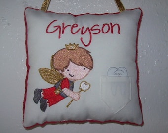 Tooth Fairy Pillow - custom/made to order: personalized embroidery