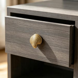 Solid Brass Octopus Shell Cabinet Pull, Ocean Sea Life Drawer Handle, Nautical Furniture Pull, Coastal Decor Hardware, Beach House Gift