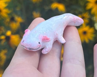 Handmade Polymer Clay Axolotl Desk Buddy