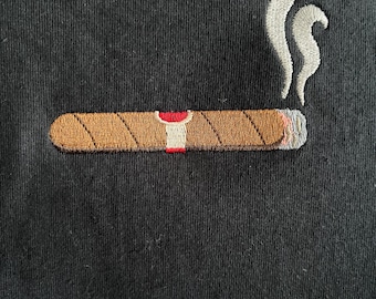 Embroidered Cigar T-Shirt – Personalized Gift for Cigar Lovers
