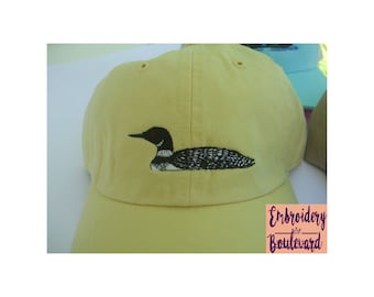 Embroidered Loon Hat, Wildlife Cap