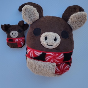 Limited Edition! Christmas Moose Stuffie, Kids Stuffed Animal, Merry &quot;Chris-Moose&quot; & Co., Childrens X-mas Stuffie Plushie, Cuddly Moose
