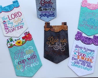 Embroidered Christian Mini Quilt | Inspirational Word Art Home Decor