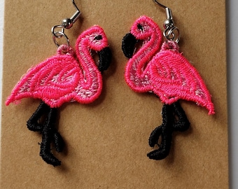Fun Flamingo Lightweight Lace Earrings