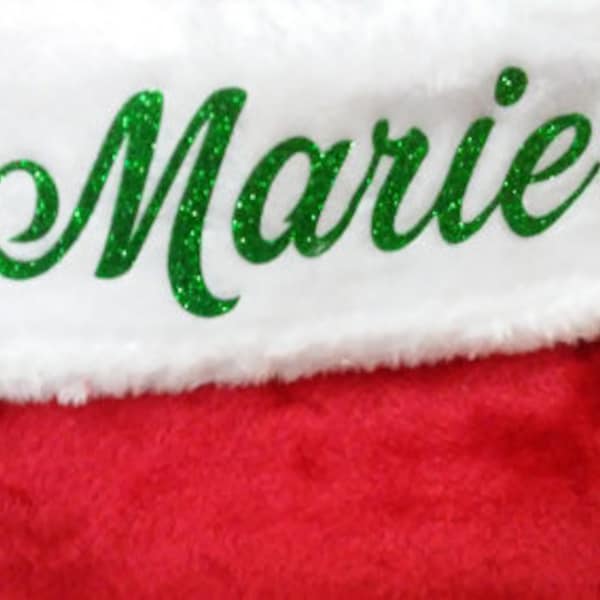 Personalized Glitter Plush Stocking, Christmas Stocking, St. Nick  Stocking, Stocking, X-mas Stocking, Christmas Sock