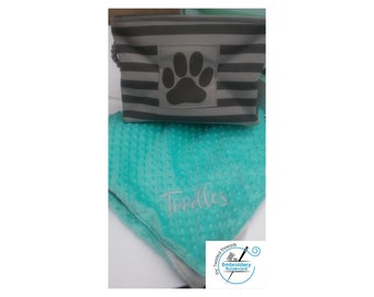 monogrammed dog blanket