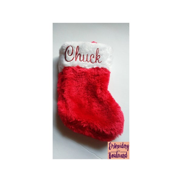 Personalized Mini Gift Card Stocking, Mini Stocking Red or Blue, Tiny Christmas Stocking, Monogrammed X-mas Stocking