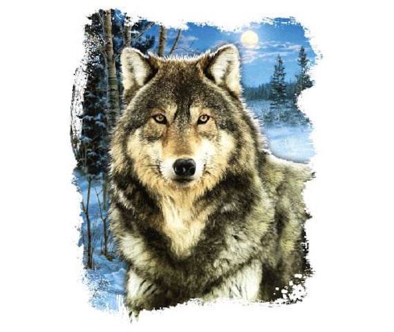 Winter Wolf T Shirt Wolf Face T Shirt Realistic Wolf Shirt Etsy