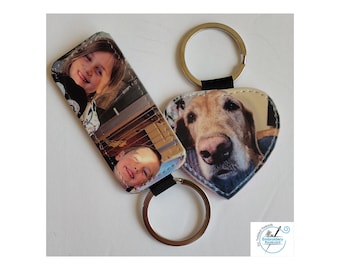 Memory Photo Keychain Vegan Leather