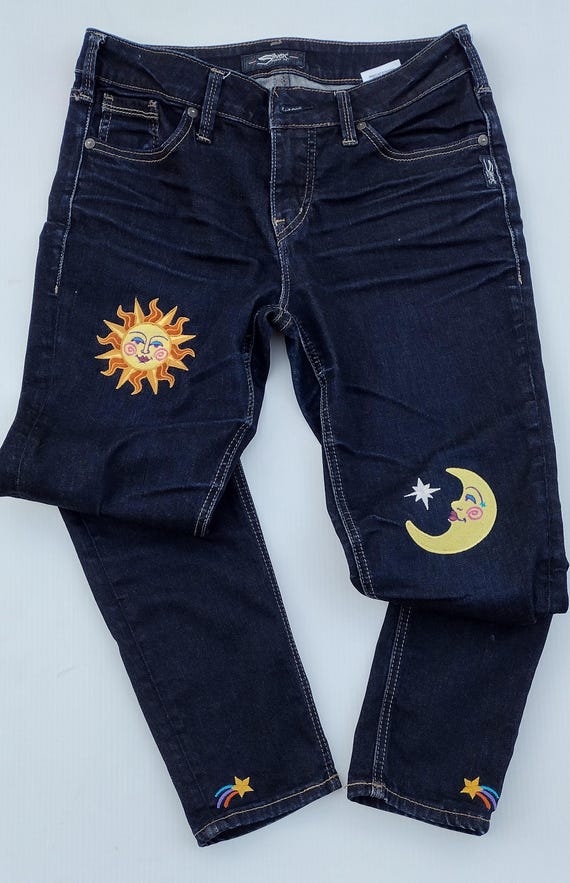 Celestial Dreamscape | Silver® Jeans With Sun, Moon & Stars