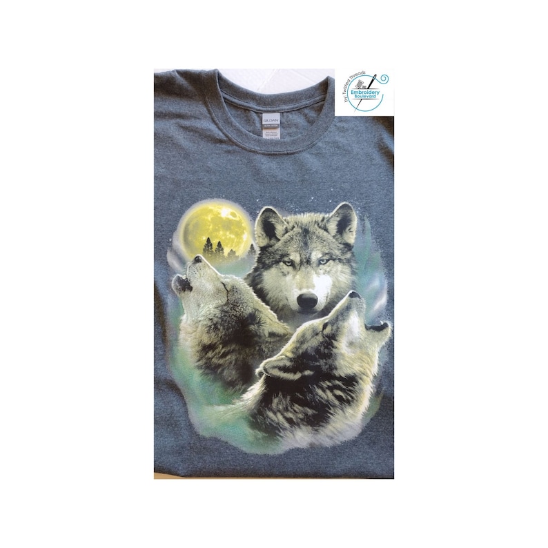 Wolf Pack Graphic T-shirt, Realistic Design image 1
