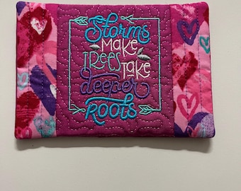 Machine Embroidered Inspirational Word Art Mug Rug or Home Decor Piece