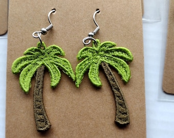 Fun Vacation Lace Earrings  Dice, Palm Tree, Flamingo or Football Styles