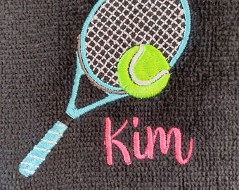 Personalized Embroidered Tennis Towel – Velour Cotton, Hooked