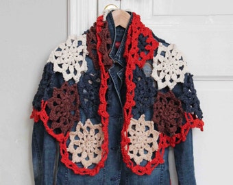 Crochet pattern flower shawl