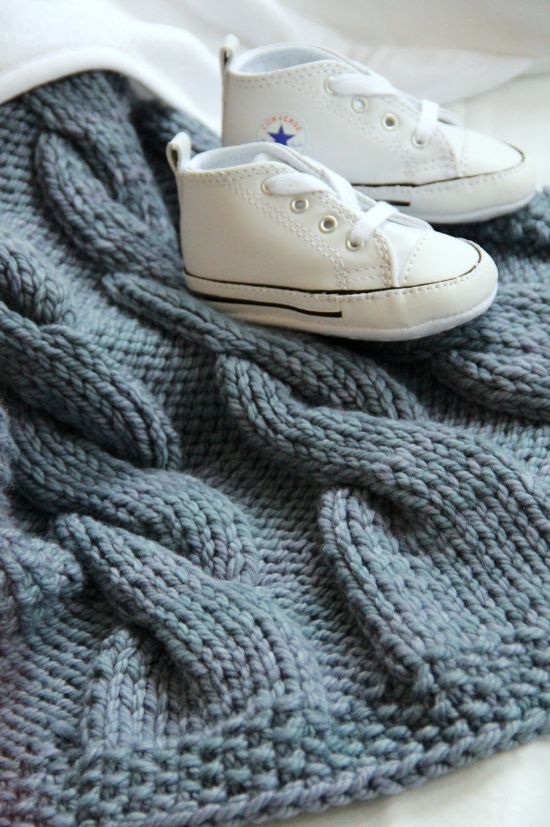 Pattern Knitted Baby Blanket Etsy