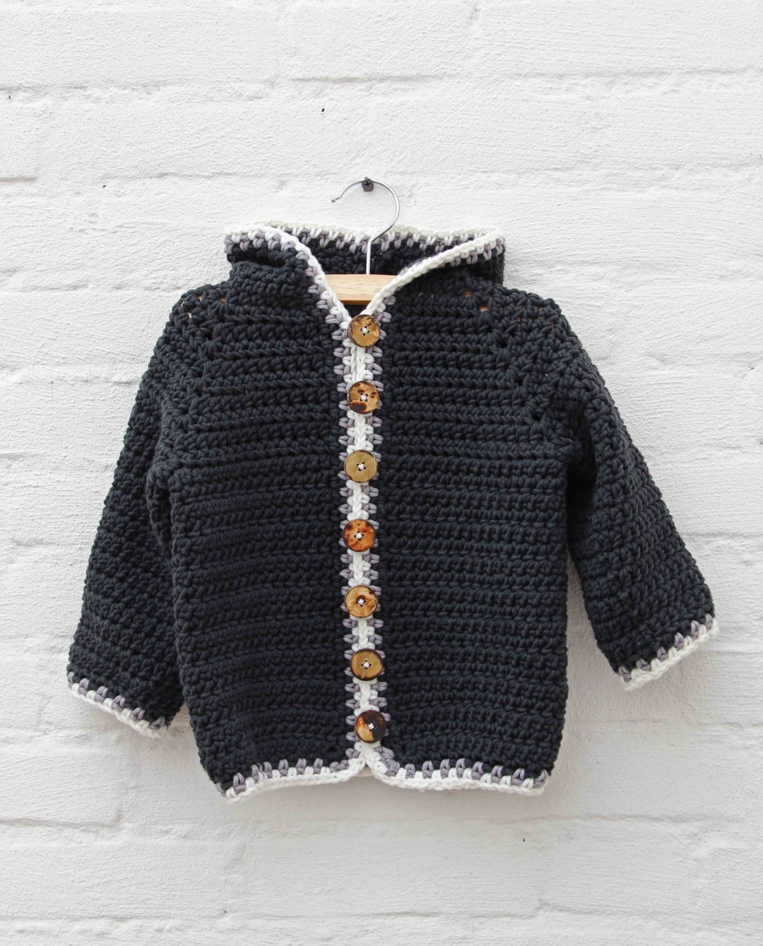 Crochet Pattern Hooded Baby Jacket Etsy