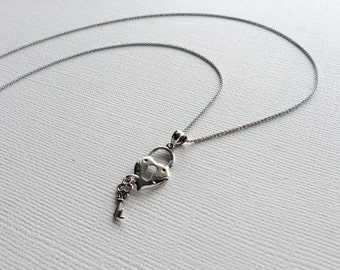 Collana Donna Argento 925 Doppio Filo Catenina Punto Luce Chiave e
