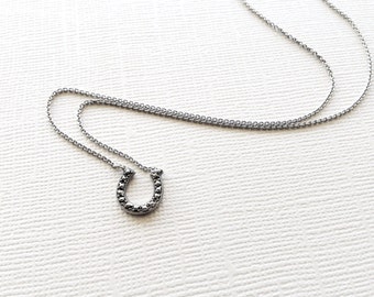 Lucky Horseshoe Necklace in Sterling Silver