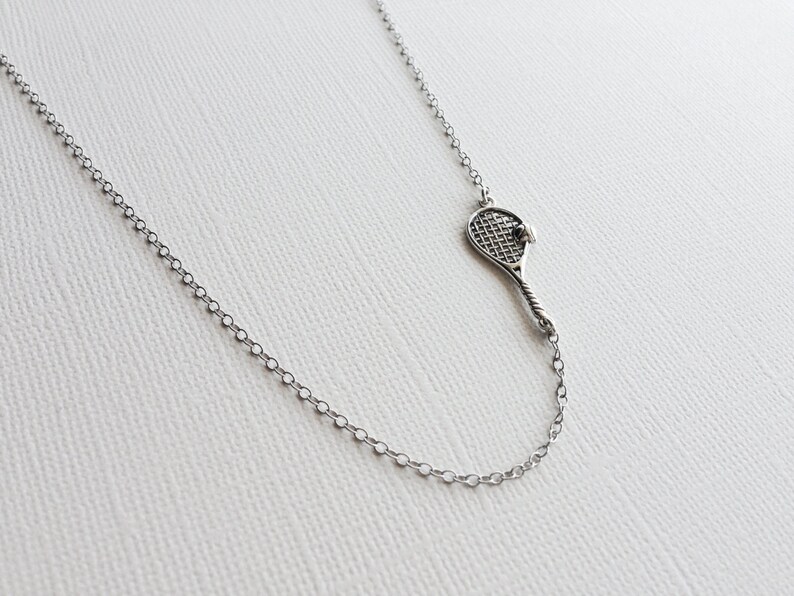 Tennis Racket Necklace in Sterling Silver Tennis Charm Etsy