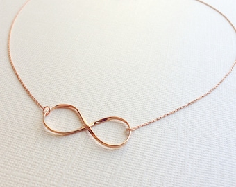 Infinity Necklace in Sterling Silver (Rose Gold Plated)