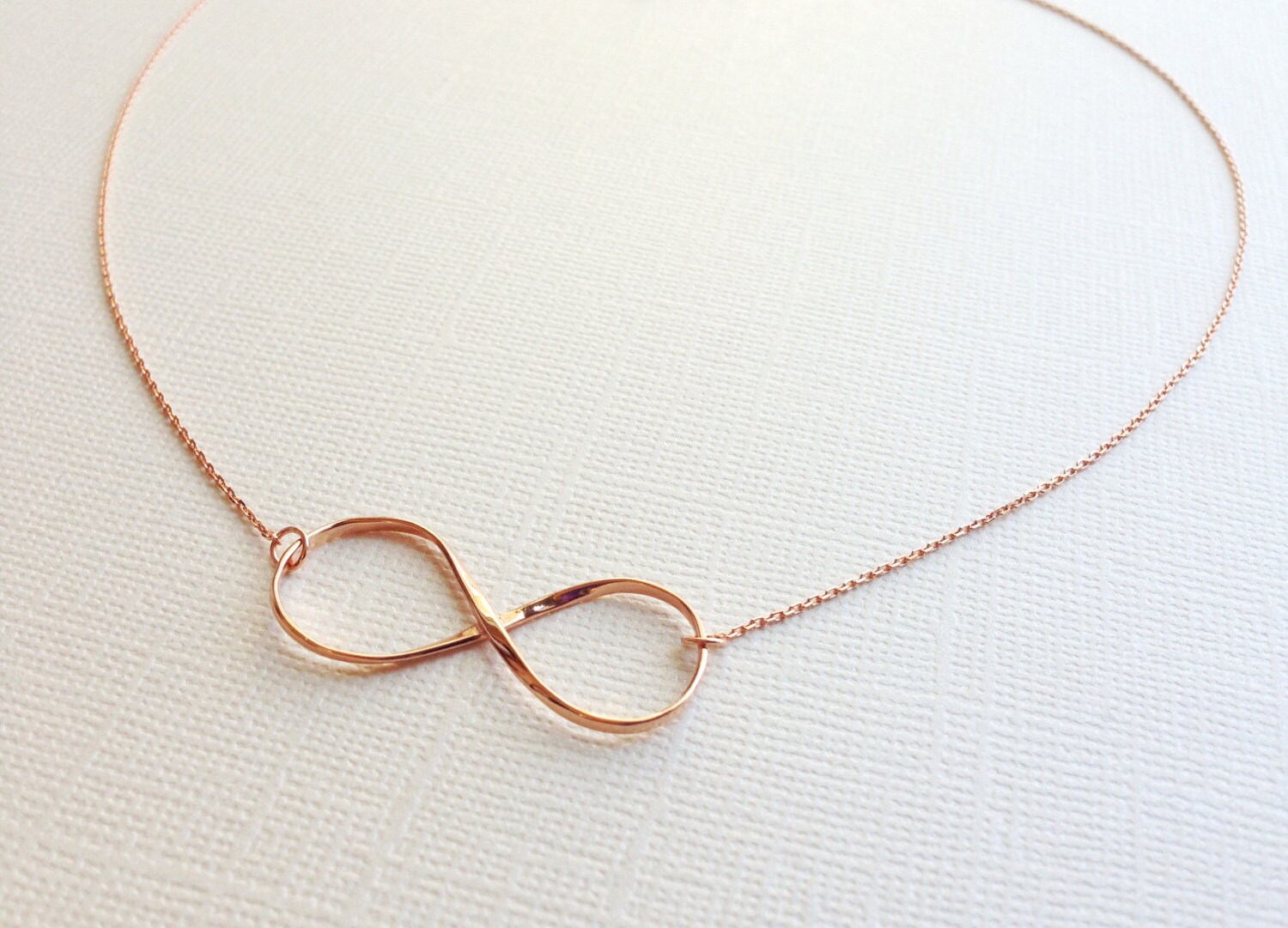 Infinity Necklace in Sterling Silver (Rose Gold Plated)