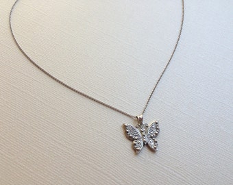 Monarch Butterfly Necklace in Sterling Silver, Butterfly Jewelry
