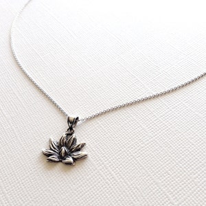 Lotus Necklace in Sterling Silver, Lotus Jewelry, Yoga Jewelry, Flower Jewelry, Lotus Symbol Jewelry