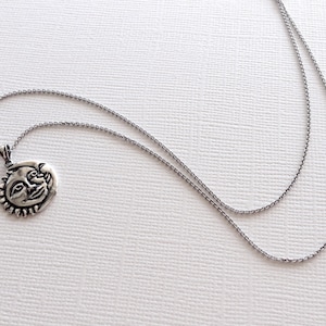 Sun & Moon Necklace in Sterling Silver, Sun and Moon Jewelry