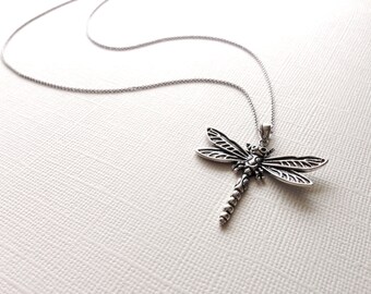 Silver Dragonfly Necklace