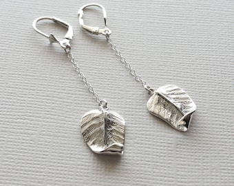 Leaf Earrings in Sterling Silver