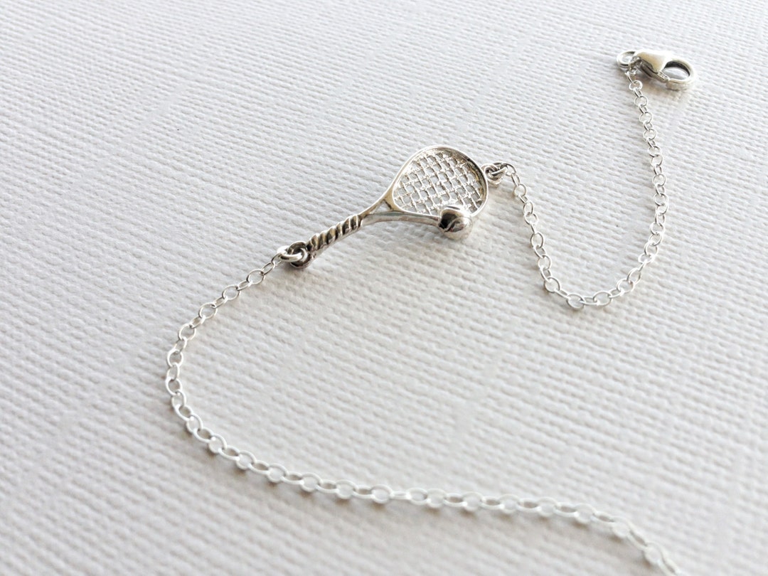 Tennis Racket Bracelet in Sterling Silver Etsy