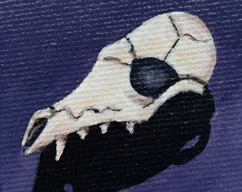 Miniature Possum Skull Painting