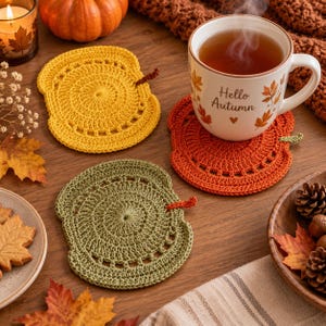 Pumpkin Crochet Coaster Pattern PDF, Fall Crochet Pattern, Autumn Home Decor, Beginner Friendly Crochet, Digital Download