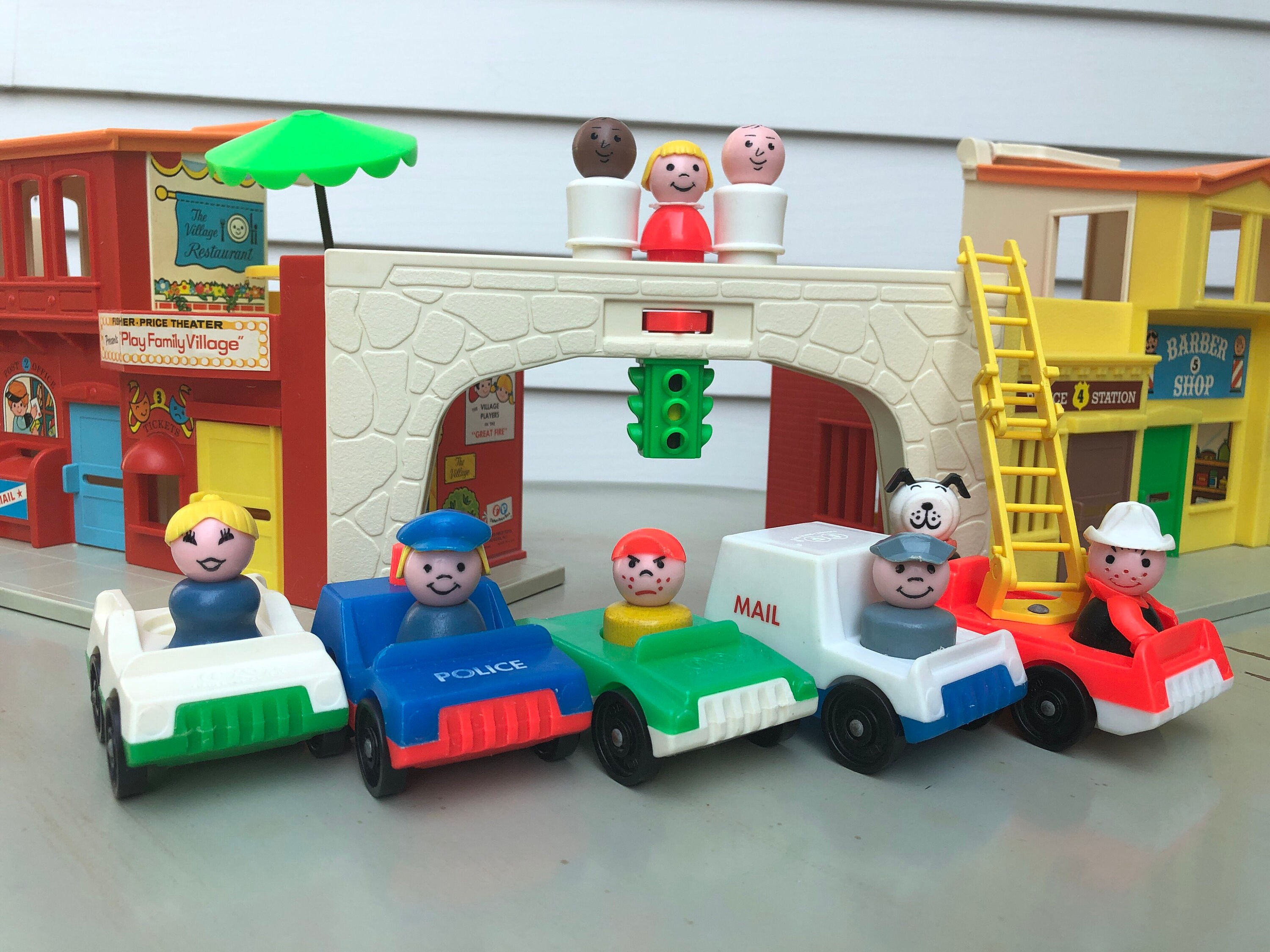 Vintage 997 Play Family Village Fisher Price Little People 1 Fire House Mail Fisher Price 1963 Now