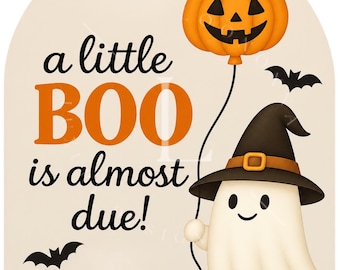 A Little Boo Is Due Backdrop | Neutral Gender Reveal/Baby Shower Digital Backdrop PNG