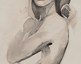 Fine Art Figure Sketch - "Eve in the Garden" Print