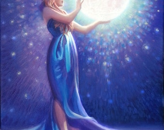 Luna with Full Moon - "Encompassing Moonlight" Fine art print