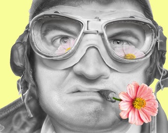 Belushi's Peace ~ "Wild Bill Kelso" Painting of John Belushi in movie 1941 - Fine Art Print