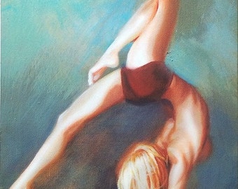 Powerful Yoga pose - Scorpion Scorpio transformation painting Fine Art Print