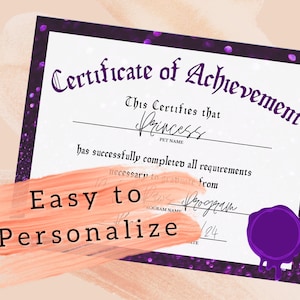 Dog & Puppy Graduation Certificate
